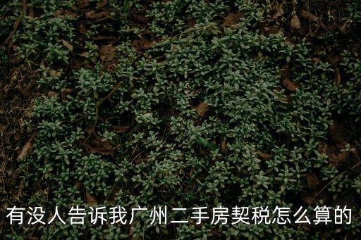 有沒人告訴我廣州二手房契稅怎么算的