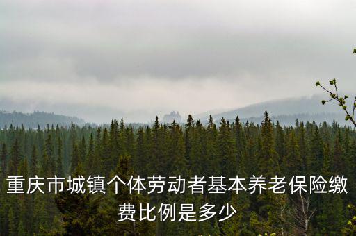 重慶市城鎮個體勞動者基本養老保險繳費比例是多少