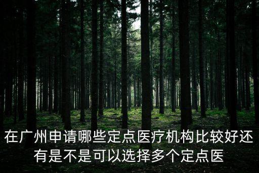 在廣州申請哪些定點醫療機構比較好還有是不是可以選擇多個定點醫
