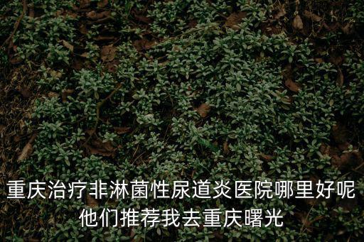 重慶治療非淋菌性尿道炎醫院哪里好呢他們推薦我去重慶曙光