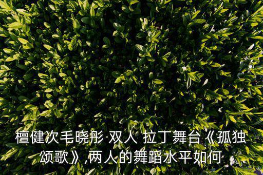 檀健次毛曉彤 雙人 拉丁舞臺《孤獨頌歌》,兩人的舞蹈水平如何