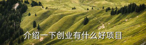 介紹一下創業有什么好項目