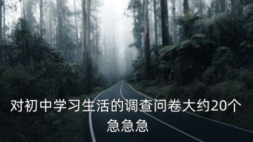 對初中學(xué)習(xí)生活的調(diào)查問卷大約20個 急急急