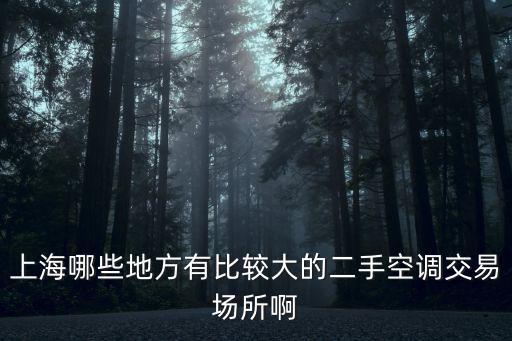 上海哪些地方有比較大的二手空調交易場所啊