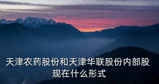 天津農(nóng)藥股份和天津華聯(lián)股份內(nèi)部股 現(xiàn)在什么形式