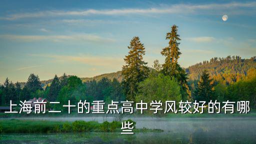 上海前二十的重點高中學風較好的有哪些