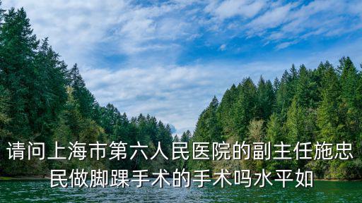 請問上海市第六人民醫院的副主任施忠民做腳踝手術的手術嗎水平如