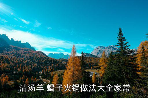  清湯羊 蝎子火鍋做法大全家常