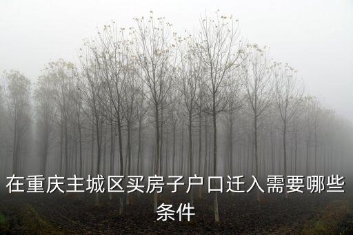 重慶市按揭房遷戶口，重慶買房可以遷戶口嗎