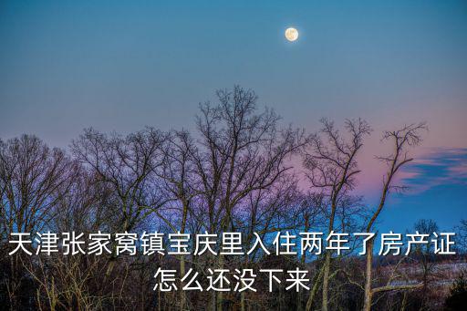 天津張家窩鎮寶慶里入住兩年了房產證怎么還沒下來