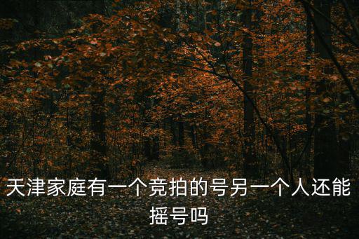 天津家庭有一個競拍的號另一個人還能搖號嗎
