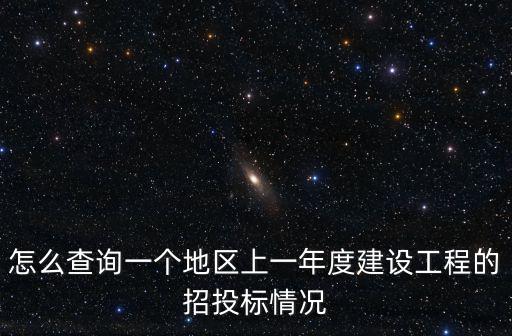 怎么查詢一個地區上一年度建設工程的招投標情況