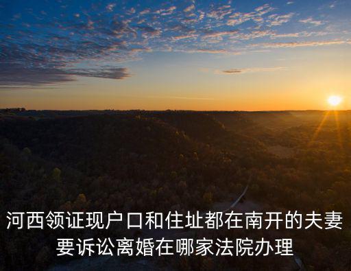 河西領證現戶口和住址都在南開的夫妻要訴訟離婚在哪家法院辦理