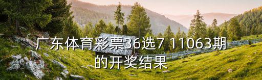 廣東體育彩票36選7 11063期的開獎結果