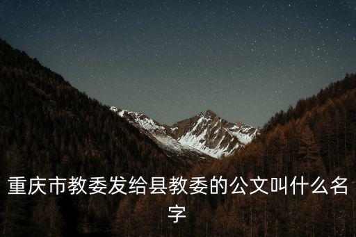 重慶市教委發給縣教委的公文叫什么名字