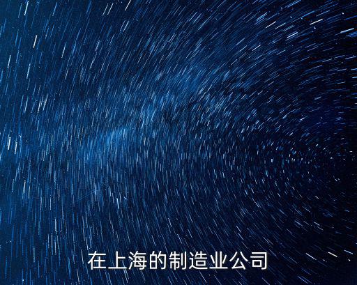 在上海的制造業(yè)公司