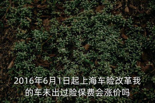 2016年6月1日起上海車(chē)險(xiǎn)改革我的車(chē)未出過(guò)險(xiǎn)保費(fèi)會(huì)漲價(jià)嗎