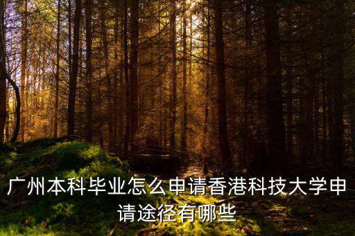 廣州本科畢業(yè)怎么申請(qǐng)香港科技大學(xué)申請(qǐng)途徑有哪些