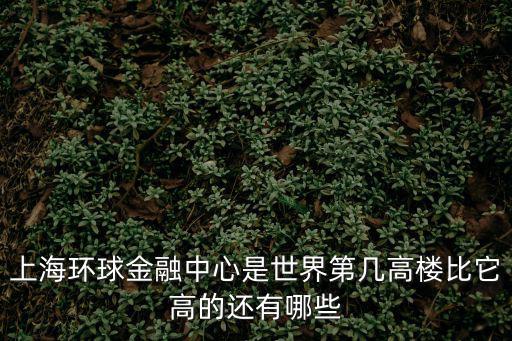 上海環球金融中心是世界第幾高樓比它高的還有哪些