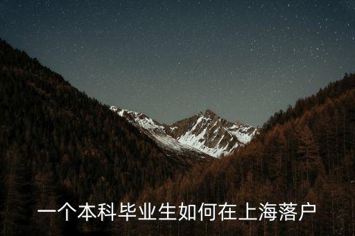 一個本科畢業生如何在上海落戶