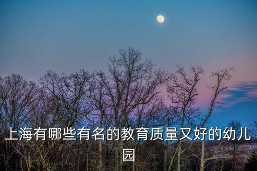 上海有哪些有名的教育質(zhì)量又好的幼兒園
