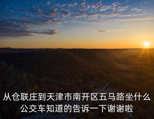 天津市倉聯莊公交，天津倉聯莊到豐匯廣場有什么公交車能做