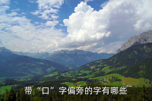 帶口的字有哪些,【有獎!年輕人士參加活動回答問題（20）