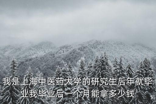 我是上海中醫(yī)藥大學的研究生后年就畢業(yè)我畢業(yè)后一個月能拿多少錢