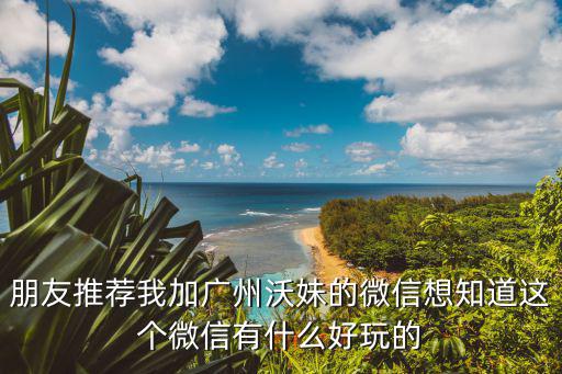 朋友推薦我加廣州沃妹的微信想知道這個微信有什么好玩的