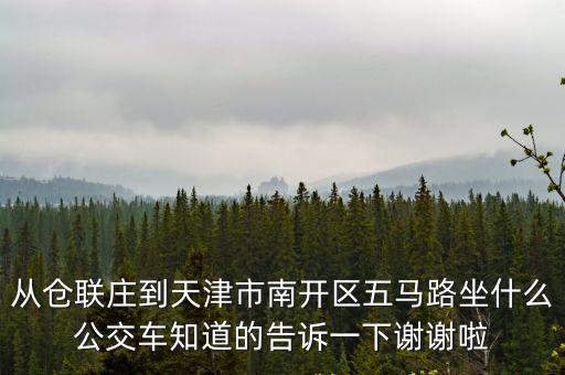 從倉聯莊到天津市南開區五馬路坐什么公交車知道的告訴一下謝謝啦