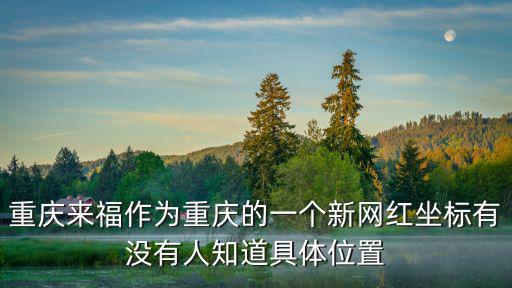 重慶來福作為重慶的一個新網紅坐標有沒有人知道具體位置