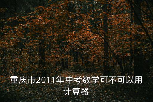 重慶市2011年中考數(shù)學(xué)可不可以用計(jì)算器