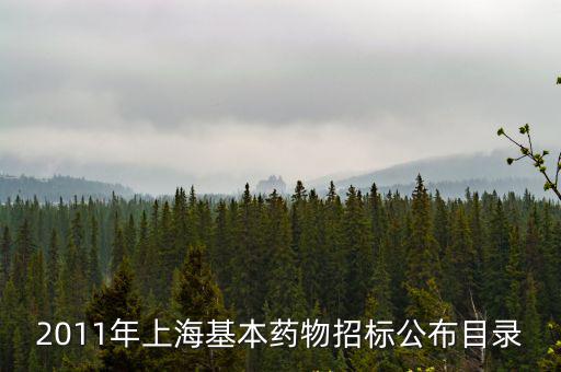 2011年上海基本藥物招標公布目錄