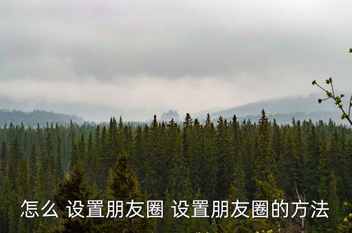 怎么 設(shè)置朋友圈 設(shè)置朋友圈的方法