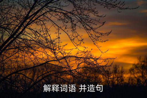 解釋詞語 并造句