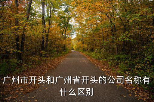 廣州市開頭和廣州省開頭的公司名稱有什么區別
