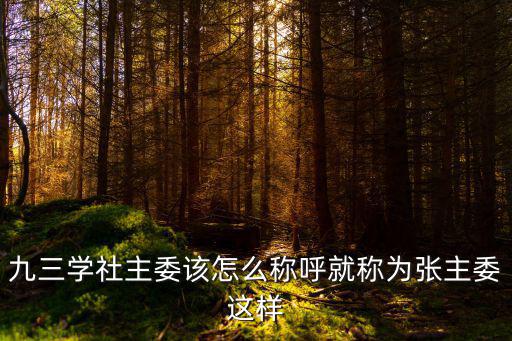 九三學社上海市主任委員什么級別，九三學社主委該怎么稱呼就稱為張主委這樣