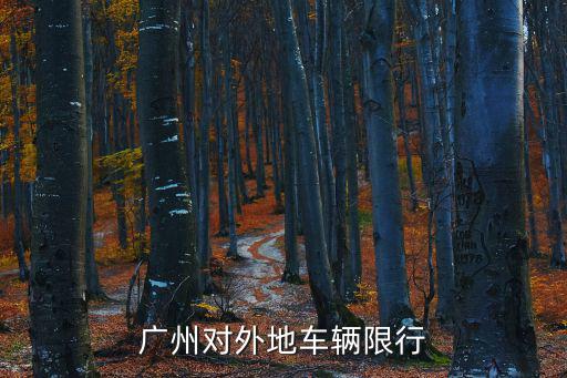廣州對外地車輛限行
