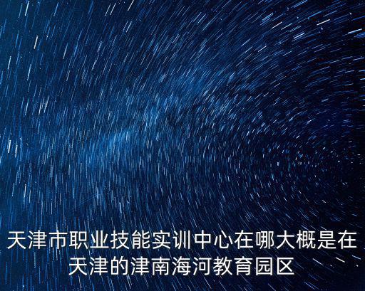 天津市職業技能實訓中心在哪大概是在天津的津南海河教育園區