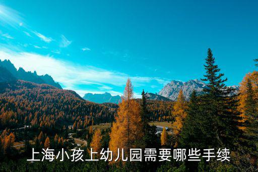 上海小孩上幼兒園需要哪些手續