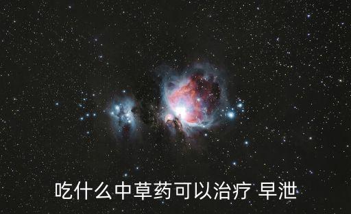吃什么中草藥可以治療 早泄