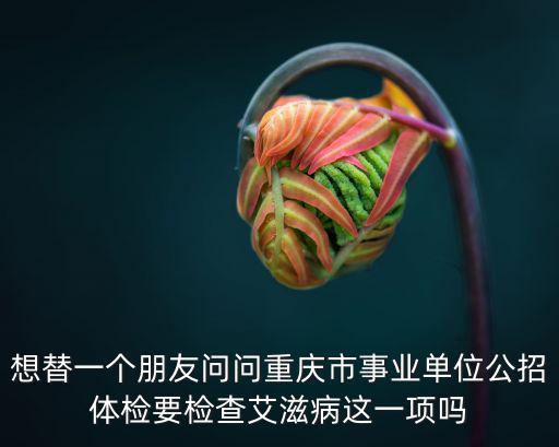 重慶市事業單位體檢細則，想替一個朋友問問重慶市事業單位公招體檢要檢查艾滋病這一項嗎
