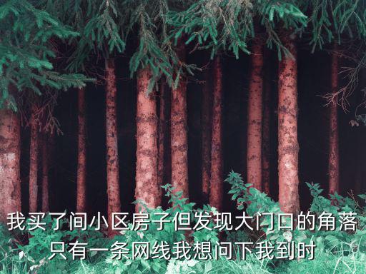 我買了間小區房子但發現大門口的角落只有一條網線我想問下我到時