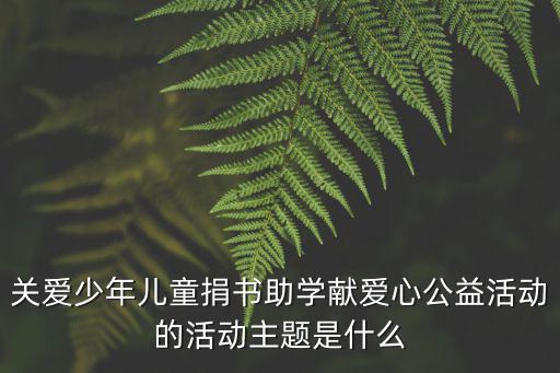 關(guān)愛少年兒童捐書助學(xué)獻愛心公益活動的活動主題是什么