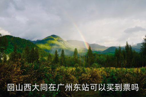 回山西大同在廣州東站可以買到票嗎