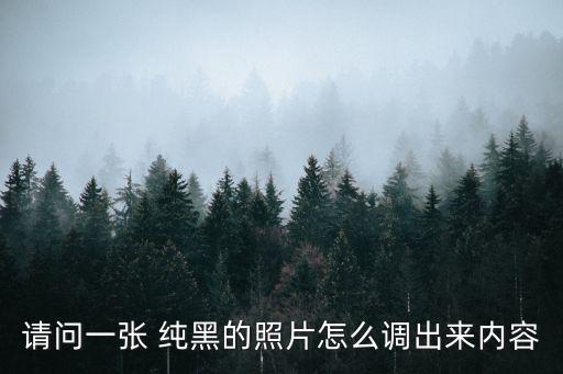 請問一張 純黑的照片怎么調出來內容