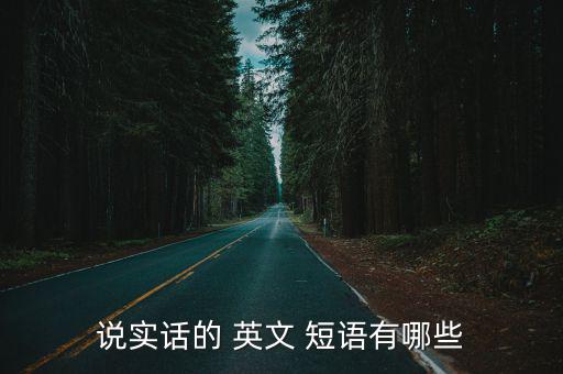 事實上的英文短語,說實話說實事