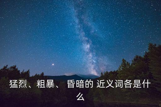 猛烈、粗暴、 昏暗的 近義詞各是什么