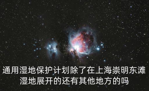 通用濕地保護計劃除了在上海崇明東灘濕地展開的還有其他地方的嗎
