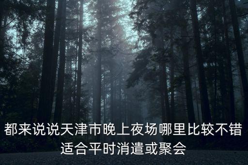 天津市夜享生活，天津的夜生活區在那